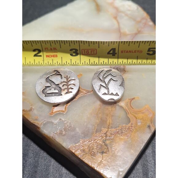 Vintage Hopi Crafts HC Sterling Silver Key Holder Clips Bennett C-31 Pair Native main image 5